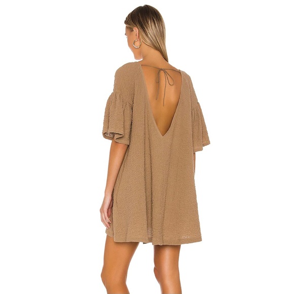 NEW L’ACADEMIE BROWN V-NECK MINI DRESS - Picture 6 of 8